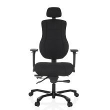 24 HOURS BASIC tissu - Siège pivotant XXL Noir