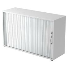 BETA 1732S | Armoire à rideau | 2 OH - Blanc poignée arche métal 