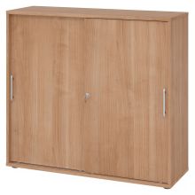 BETA 1753S | Armoire à portes coulissantes | 3 HC - Noyer poignée de bastingage plastique