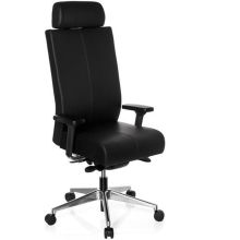 PRO-TEC XXL | Cuir - Siège de bureau de qualité professionnelle Noir