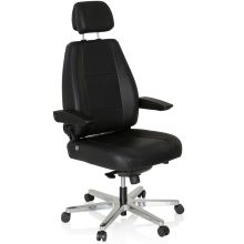 24 HOURS | Cuir - Siège pivotant XXL Noir