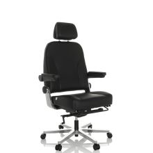 24 HOURS F | Cuir - Siège pivotant XXL Noir