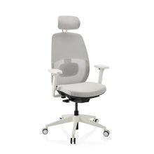 Skandis Pro | avec appui-tête | Structure : Blanc - Siège de bureau de qualité professionnelle Gris / Blanc