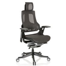 SPEKTRE BLACK | tissu maille - Siège de bureau de qualité professionnelle Gris / Noir