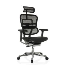 ERGOHUMAN GEN2 | maille / cuir - Siège de direction de luxe Noir