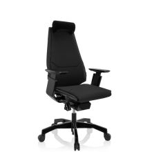 GENIDIA BLACK tissu - Siège de bureau haut de gamme Noir