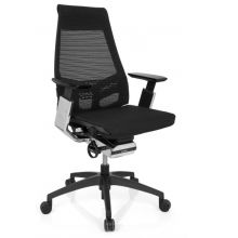 GENIDIA SMART BLACK CM | tissu maille - Siège de bureau de qualité professionnelle noir / chrome