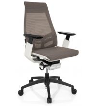 GENIDIA SMART WHITE | tissu maille - Siège de bureau de qualité professionnelle Gris / Blanc