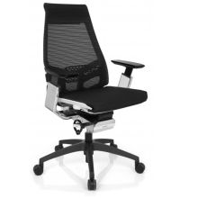 GENIDIA SMART WHITE CM | tissu maille - Siège de bureau de qualité professionnelle noir / blanc / chrome