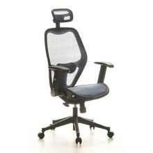 AIR-PORT | Dossier en tissu filet | Assise en tissu filet - Siège de bureau de qualité professionnelle Bleu