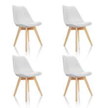 SCANDI lot de 4 - Chaise à coque Blanc