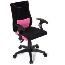 KIDDY PRO AL - Chaise pivotante pour des enfants noir / rose