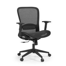 Air Port 2 | Dossier en tissu filet | Assise en tissu filet - Siège de bureau de qualité professionnelle Noir