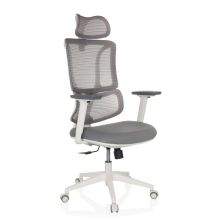 ERGOMY W | Tissu / Maille | Structure : Blanc - Siège de bureau de qualité professionnelle Gris