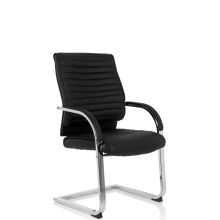VISITER CL120 - Chaises cantilever Noir Buerostuhl24 simili cuir
