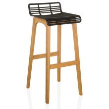 LONSO W - Tabouret de bar Chêne/Noir
