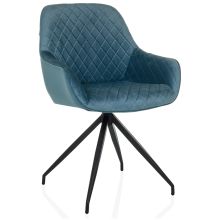 ELVERUM - Chaise rembourrée Bleu Gris