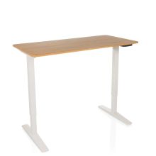 STAND BASIC | 120x60 - Bureau réglable en hauteur électriquement Blanc/Chêne