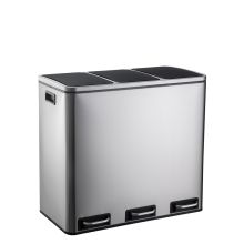 Clean 9 | 3 x 18L - Poubelle Argent