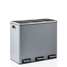 Clean 9 | 3 x 18L - Poubelle Gris foncé