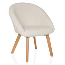 SCANDI TED - Chaise rembourrée Blanc