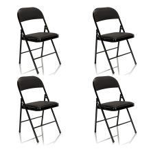 TUDELA lot de 4 - Chaise pliante Noir