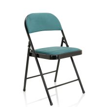 TUDELA I | Tissu velours - Chaise pliante turquoise