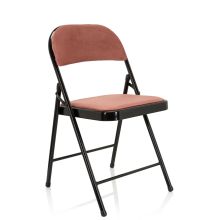 TUDELA I | Tissu velours - Chaise pliante Rose