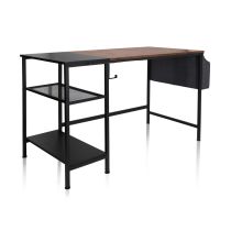WORKSPACE H I | 120x60 - Bureau noir / marron
