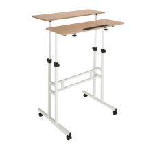 WORKSTATION I | 80x60 - Bureau assis-debout Blanc / Chêne