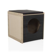 KITTY PAWBOX 2 - Maison pour chat Noir/Chêne