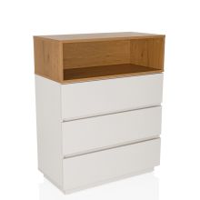 MELMO K - Commode Blanc/Chêne