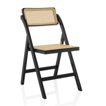 TUDELA BAMBOO - Chaise pliante Noir/Marron