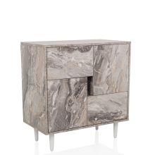 LYKKJA - Commode Blanc/Marbre