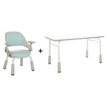 KID GRO SET B | Set pour enfants bureau + chaise - chaise pour enfants bleu clair