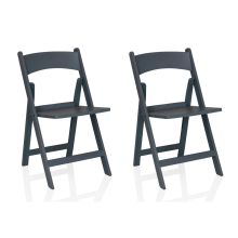 TRAVANO 1 lot de 2 - Chaise d'extérieur Gris