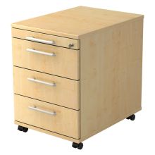 SIGNA AC30 RE - Caisson bureau sur roulettes Érable poignée de bastingage plastique