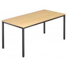 DORAN DQ16 D | 160 x 80 | Noir - Érable 160 x 80 avec tube rectangulaire/noir