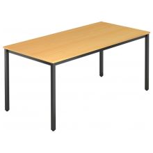 DORAN DQ16 D | 160 x 80 | Noir - Hêtre 160 x 80 avec tube rectangulaire/noir