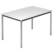 DORAN DR12 C - Blanc 120 x 80 avec tube rond/chrome