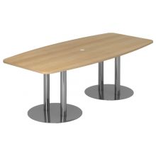 KARAT S 22 C - Karat Chêne avec pied à socle/chrome 220 x 103