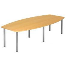 KARAT 28 C - Karat Hêtre 280 x 130 avec pied en chrome