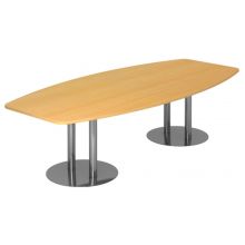 KARAT S 28 C - Karat Hêtre avec pied à socle/chrome 280 x 130