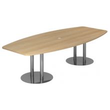 KARAT S 28 C - Karat Chêne avec pied à socle/chrome 280 x 130