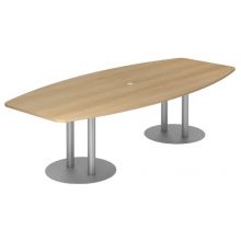 KARAT S 28 S - Karat Chêne avec pied à socle/argent 280 x 130