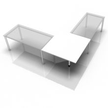 LT12 - tablette trapèze 120x120 Blanc