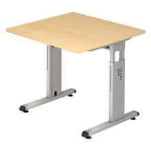MEGA 8 S | Bureau - 80 x 80 Érable/Argent réglable en hauteur