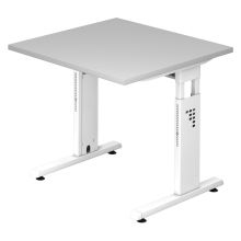 MEGA 8 W | Bureau - 80 x 80 réglable en hauteur Gris/Blanc
