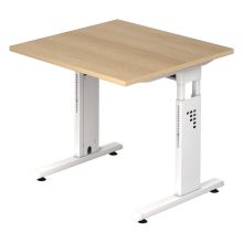 MEGA 8 W | Bureau - 80 x 80 réglable en hauteur Chêne/Blanc
