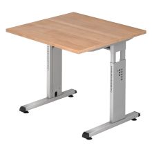 MEGA 8 S | Bureau - 80 x 80 Noyer/Argent réglable en hauteur